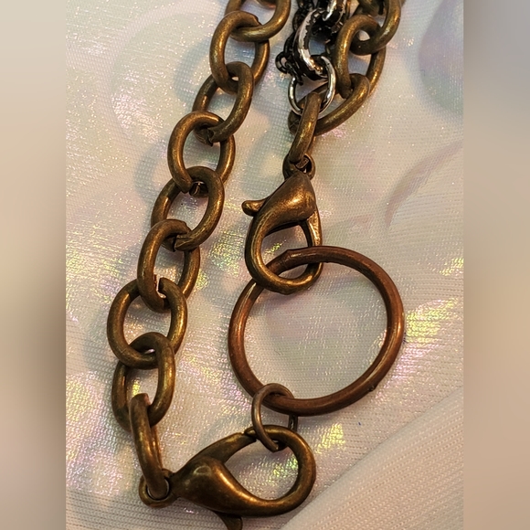 Owl Pendant Multistrand Chainlink Costume Necklace Modern - Picture 9 of 12